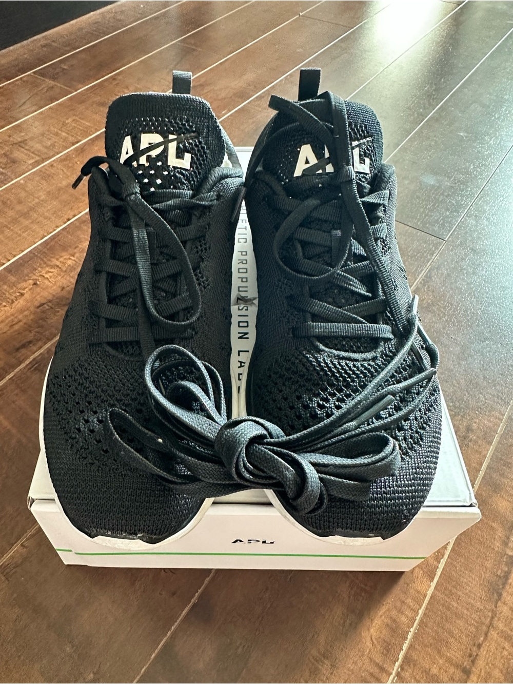 APL Men's Black Knit Lace-Up Sneakers
